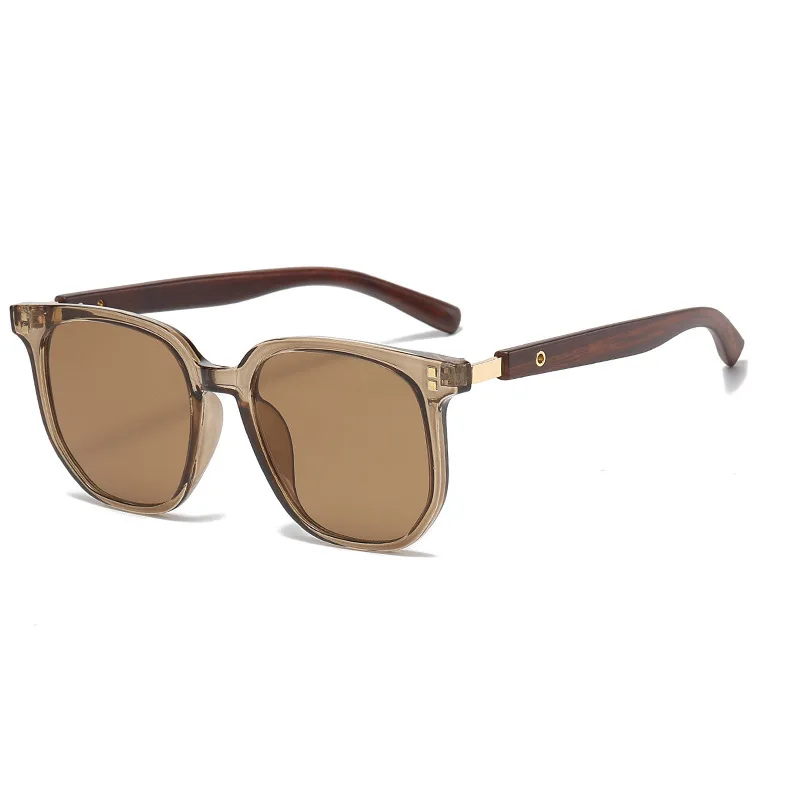 Lunettes de soleil vintage à monture carrée pour femmes et hommes, tendance rétro 2026, monture en plastique effet bois, protection UV 400